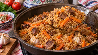 Плов не готовлю, делаю шавлю по-узбекски с мясом и рисом: сытная, кремовая и никаких заморочек мучений