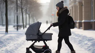 Москвички превратили свои детские коляски в снегоуборщики